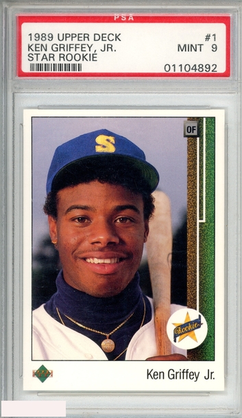 1989 UPPER DECK KEN GRIFFEY JR #1 STAR ROOKIE RC MARINERS HOF PSA 9 MINT