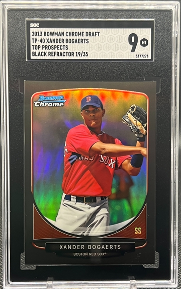 2013 Bowman Chrome Draft Xander Bogaerts Top Prospects Black Refractor 19/35 SGC 9 Mint