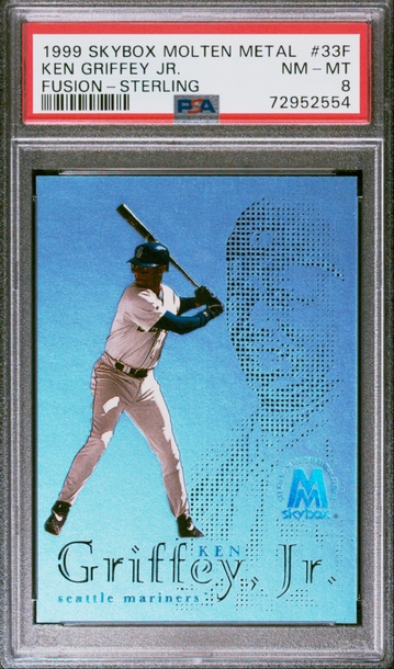 1999 Skybox Molten Metal #33F Ken Griffey Jr. Fusion-Sterling 208/500 PSA 8