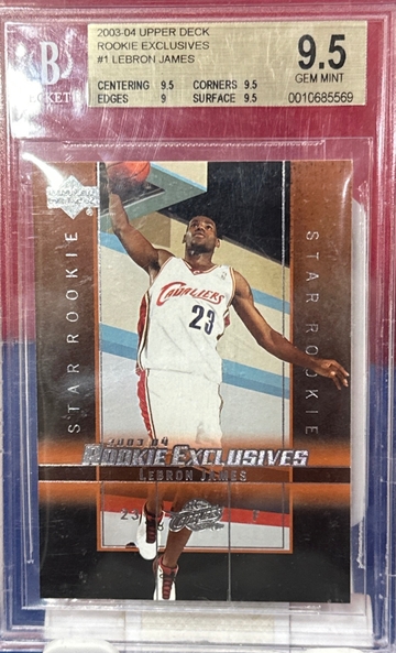 2003-04 Upper Deck Rookie Exclusives LABRON JAMES BGS 9.5