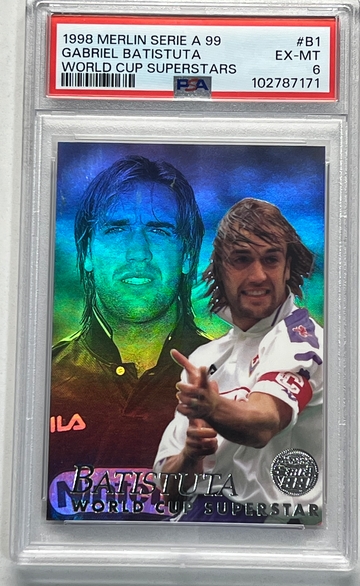 1998 Merlin Serie A Gabriel Batistuta PSA 6 low pop only six higher