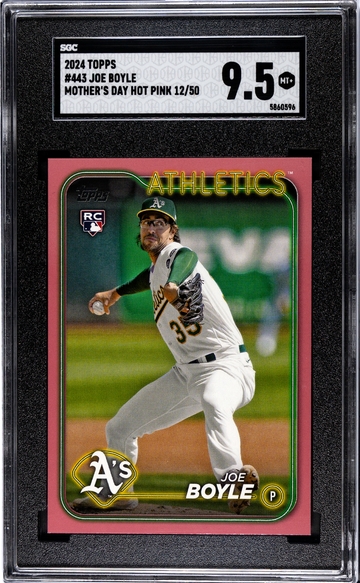 2024 Joe Boyle topps Mother's Day Pink 12/50 SGC 9.5