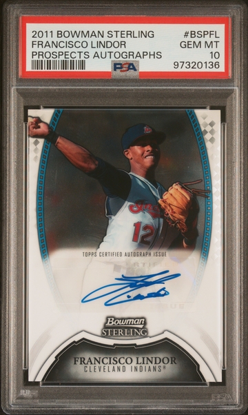 2011 Bowman Sterling Prospects Autographs Francisco Lindor #BSP-FL Auto PSA 10