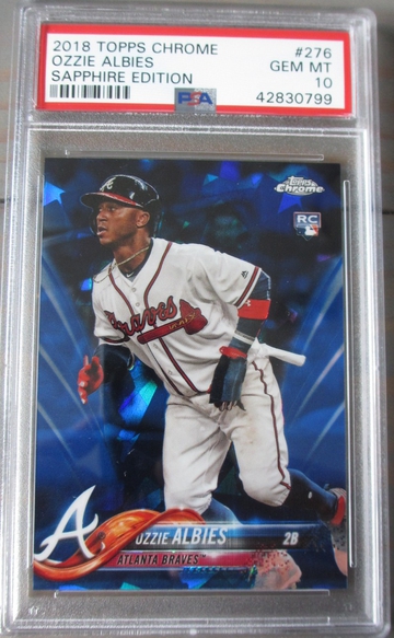 Ozzie Albies 2018 Topps Chrome Sapphire Edition #276 RC PSA 10 Pop 44
