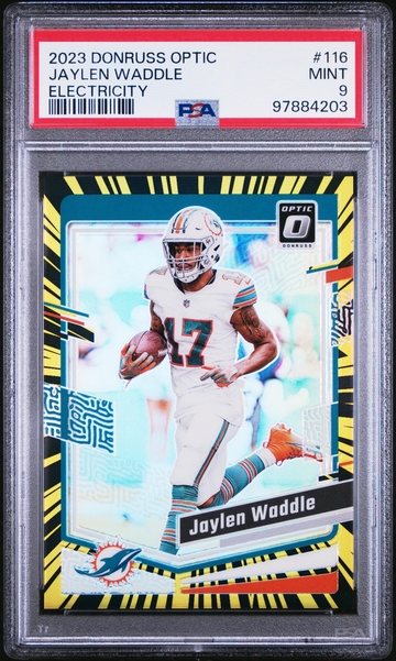 2023 Panini Donruss Optic Electricity Jaylen Waddle #116 /69 PSA 9