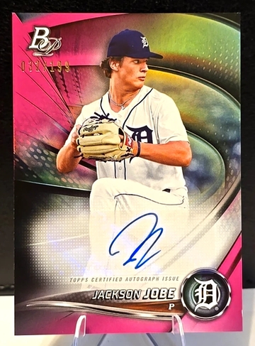 2022 Bowman Platinum  Top Prospect Auto  Pink  Jackson Jobe RC  AUTO  /199  Tigers