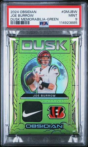 2024 Obsidian #DM-JBW Joe Burrow Dusk Memorabilia 1/1 PSA 9