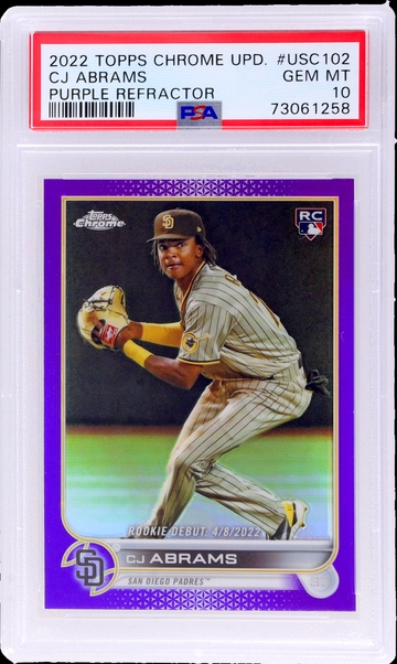2022 Topps Chrome Update Purple Refractor CJ Abrams #USC102 PSA 10