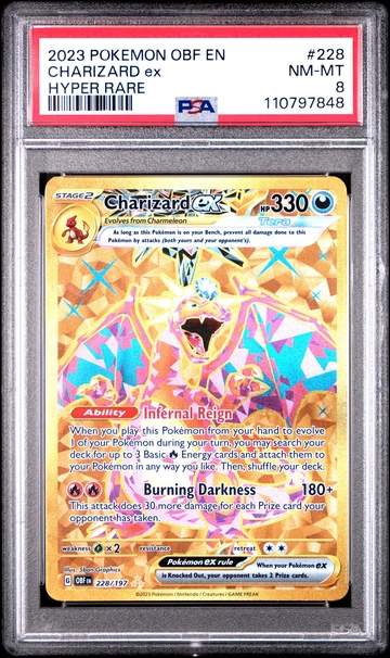 2023 Pokemon #228 Charizard ex Hyper Rare PSA 8