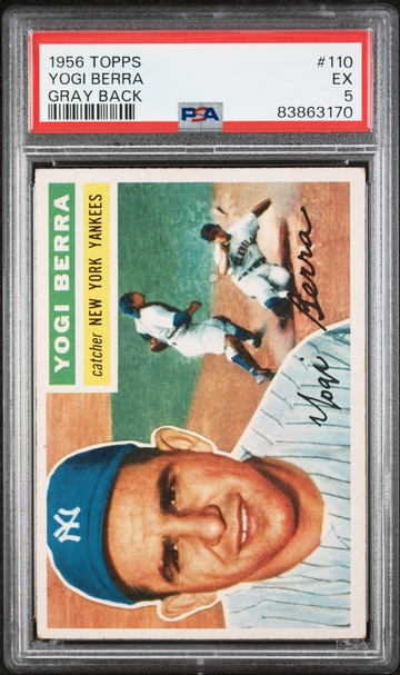 1956 Topps Yogi Berra Gray Back PSA 5