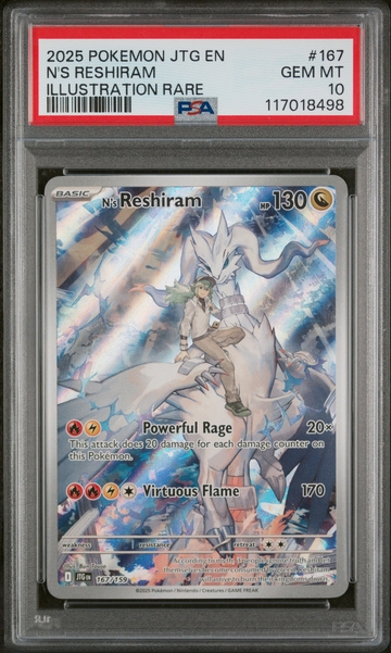 2025 JTG #167/159 N's Reshiram Illustration Rare PSA 10