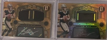 x2 2024 Panini Gold Standard Spencer Rattler Rookie Patch Auto Lot Saints