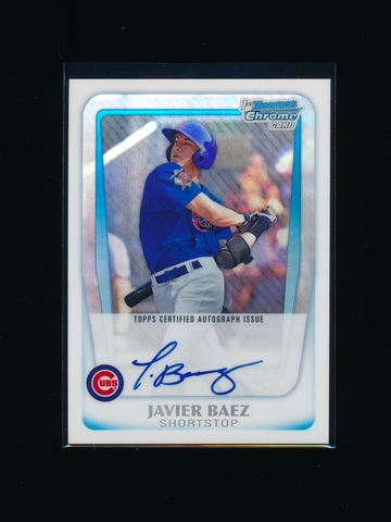 2011 Bowman Chrome Draft Javier Baez RC Refractor Auto /500 Nice
