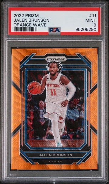 2022 Prizm #11 Jalen Brunson Orange Wave /60 PSA 9