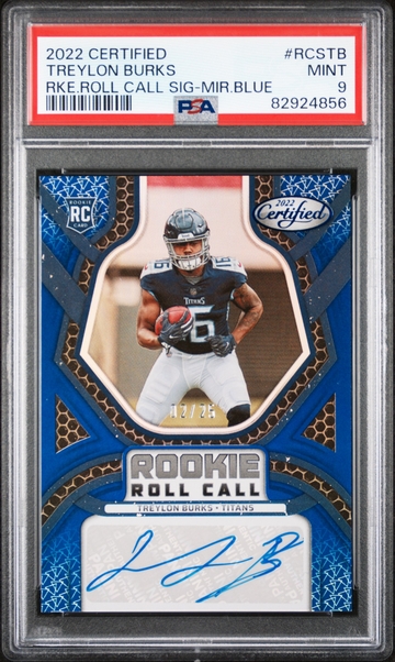 2022 Panini Certified Mirror Blue Treylon Burks #RCS-TB RC Auto /25 PSA 9