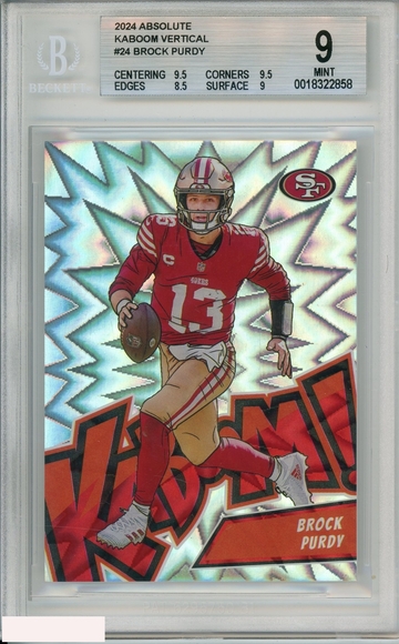 2024 PANINI ABSOLUTE KABOOM VERTICAL BROCK PURDY #24 49ERS BGS 9 MINT