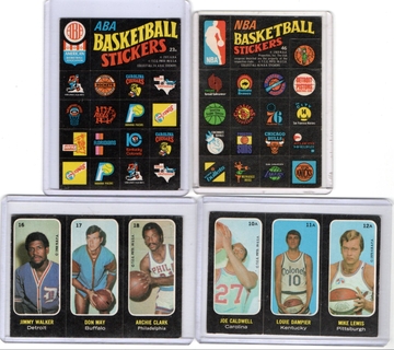 1971 Topps Basketball Trio's Lot 4 Ea. With 2 Short Prints With SP ABA Logo Card Round 2