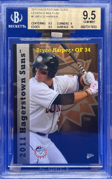 2011 Multi-Ad #1 Bryce Harper Hagerstown Suns BGS 9.5 GEM MT 🔥⚾1st Pro Season!!!⚾🔥
