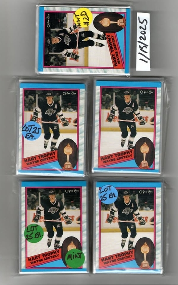 1989-1990 O-PEE-CHEE Hockey Lot 125 Each Gretzky Hart Trophy #320 Minty