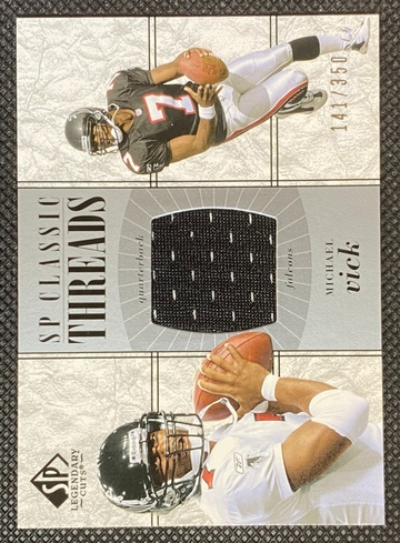 2002 Upper Deck SP Legendary Cuts #CC-MV Michael Vick Classic Threads Game Used Jersey /350