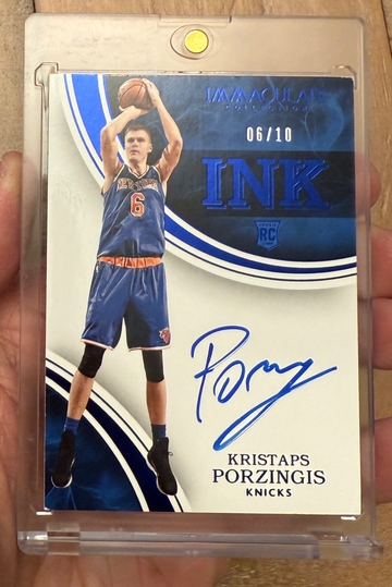 2015 Immaculate Collection Kristaps Porzingis Rookie Ink Auto Blue /10