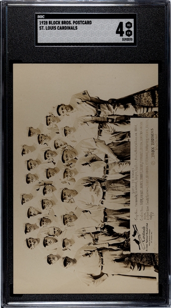 1928 Block Brothers Post Card St. Louis Cardinals SGC 4 VGEX