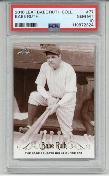 2016 LEAF BABE RUTH COLLECTION #77 BABE RUTH NEW YORK YANKEES PSA 10 LOW POP