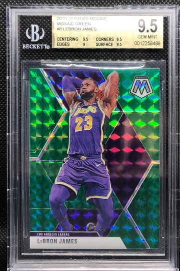 Lebron James 2019-20 Mosaic #8 Green Prizm