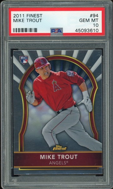 2011 Finest Mike Trout PSA 10 RC