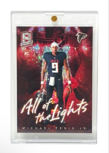 2024 Spectra Michael Penix Jr Falcons Rookie RC All Of The Lights Case Hit SSP