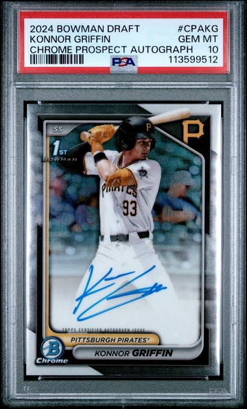 2024 1st Bowman Draft Konnor Griffin #CPA-KG Chrome Prospect Auto PSA 10