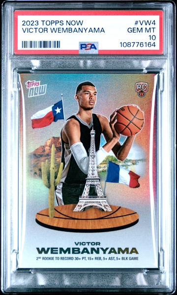 2023 TOPPS VICTOR NOW WEMBANYAMA #VW4 RC ROOKIE PSA 10