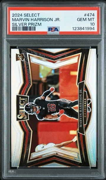 2024 Panini Select - Field Level Marvin Harrison Jr. Silver Prizm (RC) PSA 10