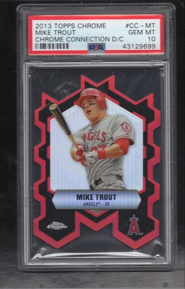 2013 Topps Chrome Chrome Connection Die-Cuts #CC-MT Mike Trout PSA 10 GEM MINT