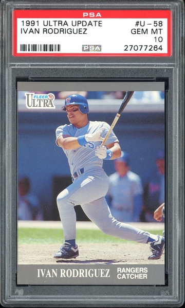 IVAN RODRIGUEZ 1991 FLEER ULTRA UPDATE #U-58 U 58 PSA 10 RC