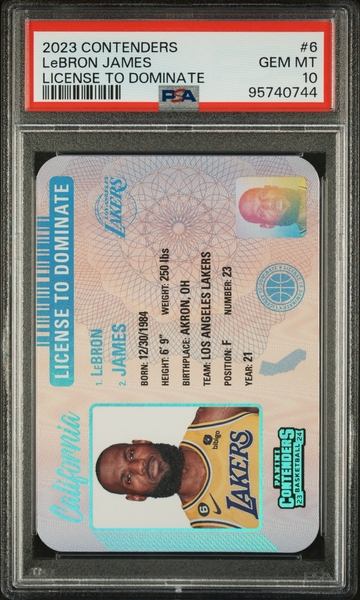 2023 Contenders LeBron James License To Dominate PSA 10