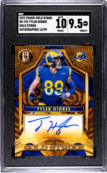 2022 Gold Standard #GS-THI Tyler Higbee Gold Strike /99 SGC 9.5