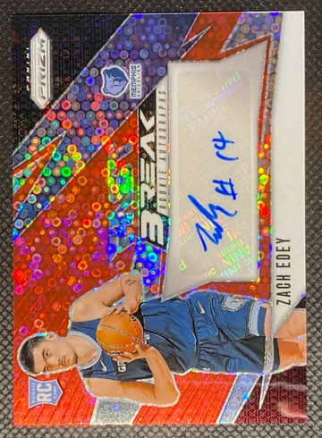 2024-25 Panini Prizm #FBR-ZEG Zach Edey Fast Break Red Disco RC Auto /75 Grizz