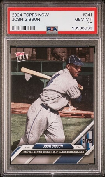 2024 Topps Now Baseball Josh Gibson #241 PSA 10