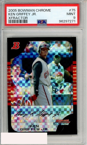 2005 BOWMAN CHROME KEN GRIFFEY JR  #75 XFRACTOR PSA 9 MINT