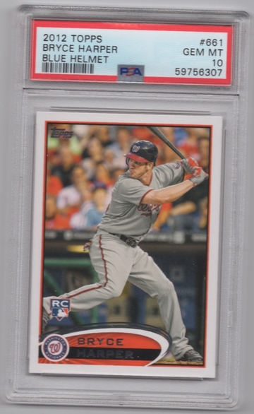 2012 Topps Bryce Harper #661 - Blue Helmet Variant - PSA 10