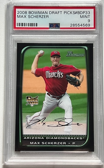 2008 Bowman Draft Max Scherzer Rookie Card PSA 9