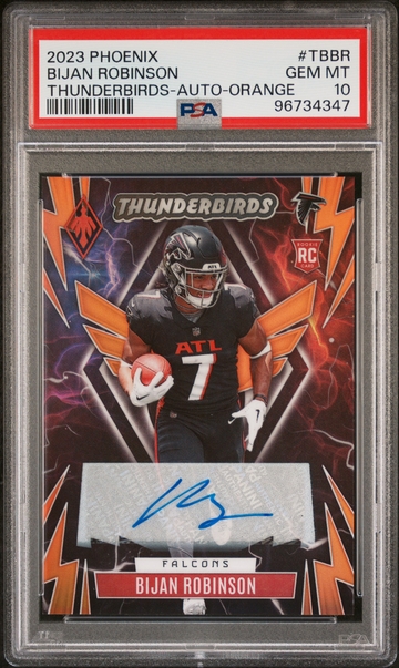 2023 Panini Phoenix Thunderbirds Orange Bijan Robinson #TB-BR RC Auto /20 PSA 10