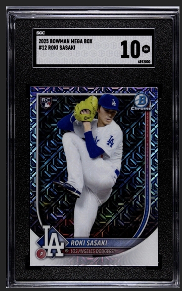 Roki Sasaki 2025 Bowman – Mojo Chrome – SGC 10 GEM MINT (POP 1)