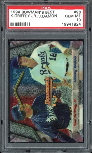 JOHNNY DAMON 1994 BOWMAN'S BEST BLUE #96 KEN GRIFFEY JR PSA 10 RC