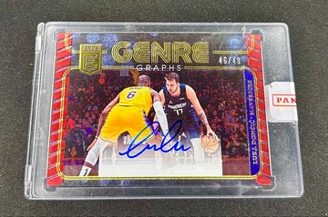 2022 Luka Doncic Lebron James Donruss Elite Genregraphs Red Auto /49 SEALED SP On Card Autograph Genre-Graphs
