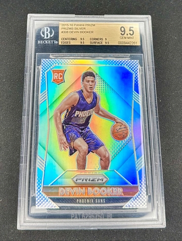 2015-16 Devin Booker Panini Prizm Silver Rookie BGS 9.5 GEM MINT #308 RC SP Suns