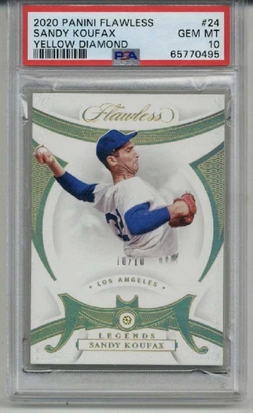 2020 PANINI FLAWLESS YELLOW DIAMOND #24 SANDY KOUFAX DODGERS /10 PSA 10