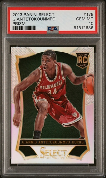 2013 - 2014 Panini Select #178 Giannis Antetokounmpo Rookie RC Prizm PSA 10 Gem Mint Rare