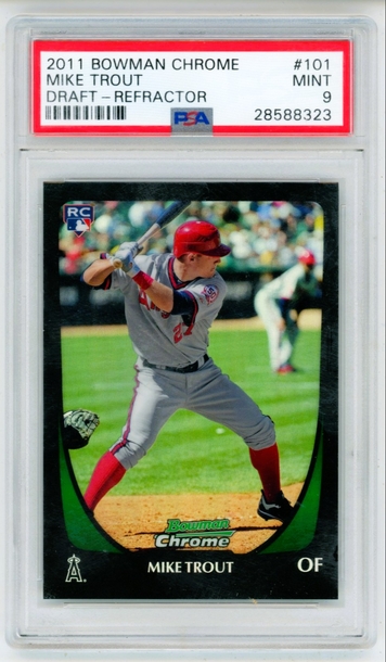 Mike Trout 2011 Bowman Chrome Draft Refractor RC PSA 9 Mint